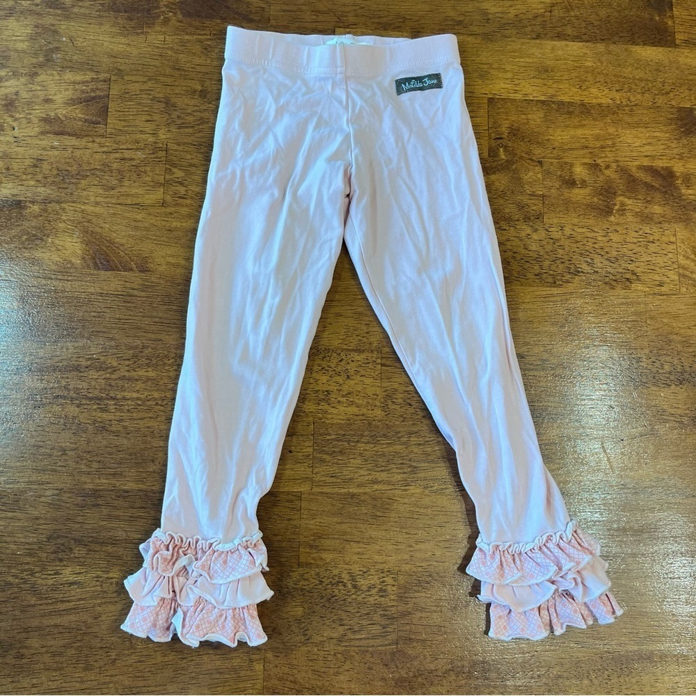 Matilda Jane pink ruffle leggings pants size 2